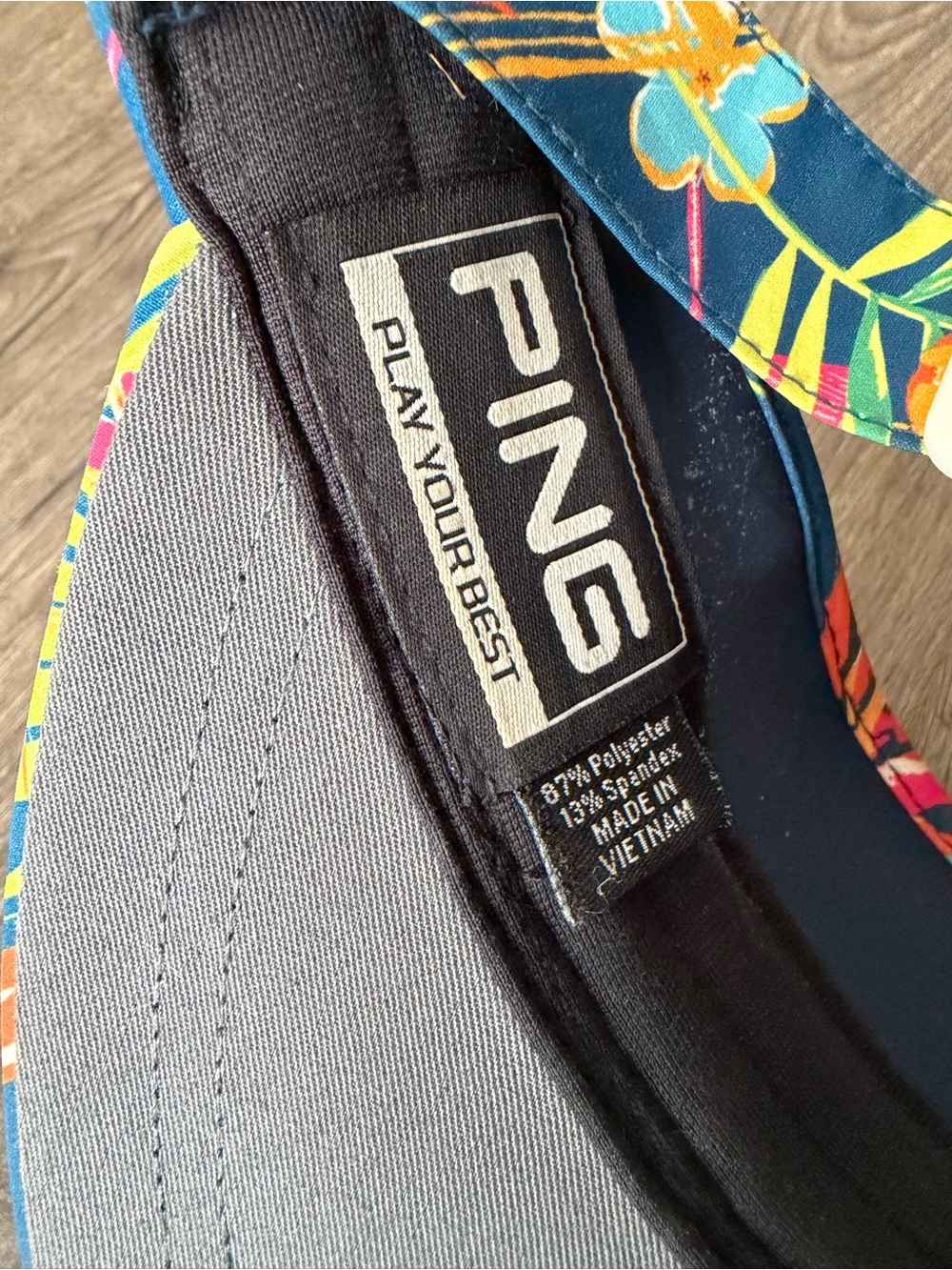 PING Tropical Floral Visor – Navy with Bright Multicolor Print - Picture 4 of 4